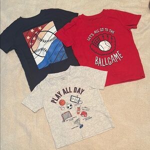 Kids Graphic T-Shirts SPORTS Bundle - Red, Gray, and Navy Blue